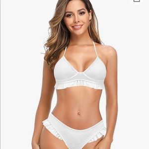 White Ruffle Bikini